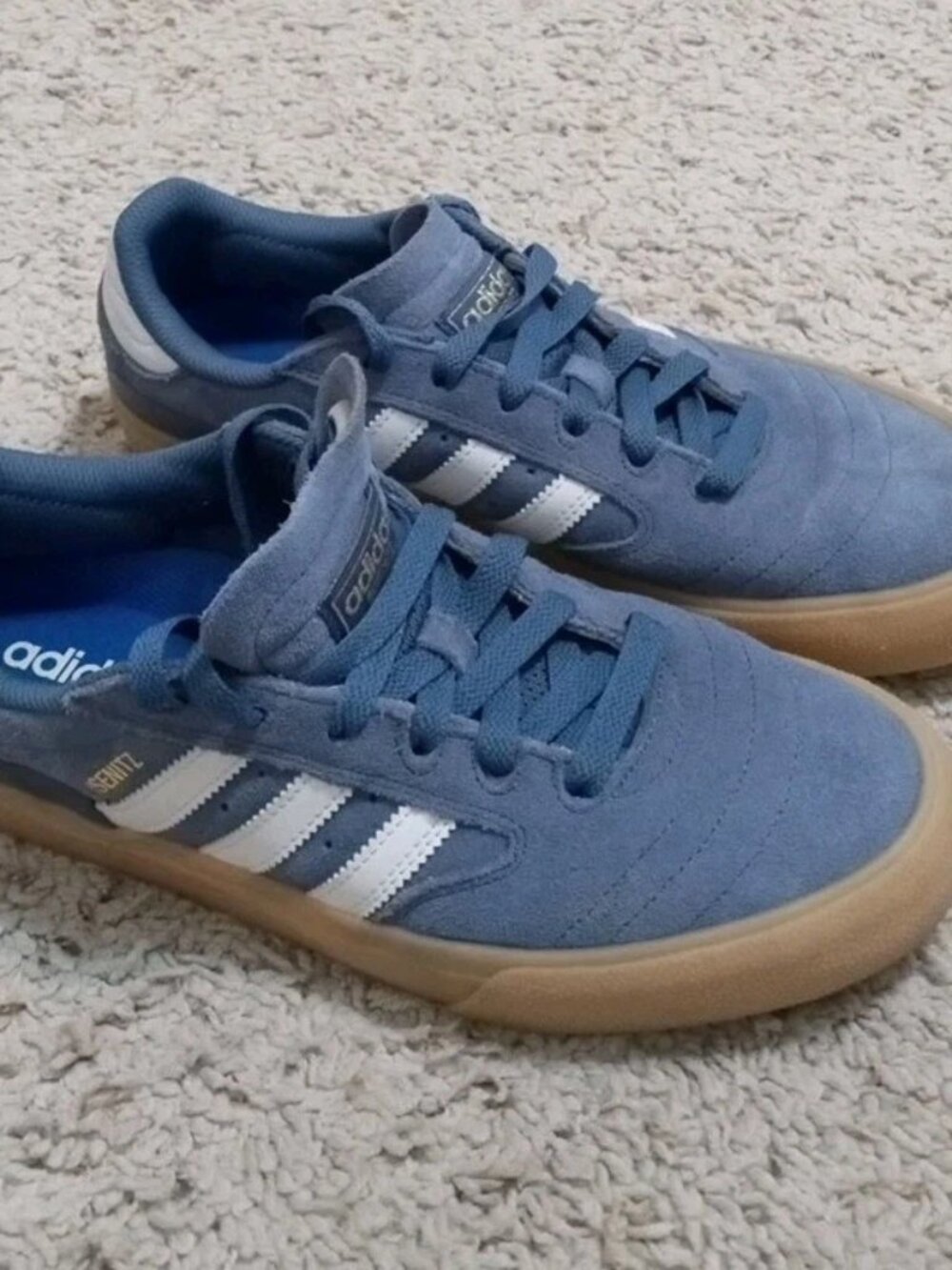 Adidas Busenitz Vulc II Men's 8 Crew Blue, Gum IG5245 Skateboard Shoes